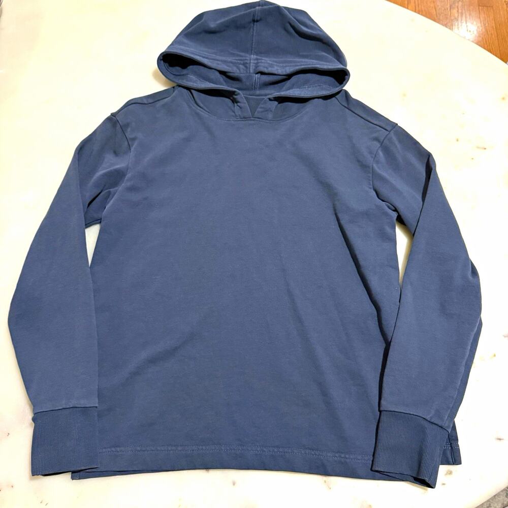 Patagonia Men’s S Blue Hooded Pullover Hoodie 100% Organic Cotton Knit No Logo